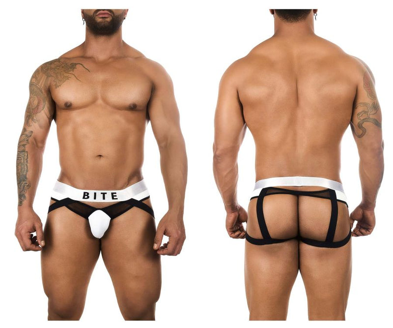 BOCKWEAR BW2023108 Tuxedo Banana Jockstrap Color blanc