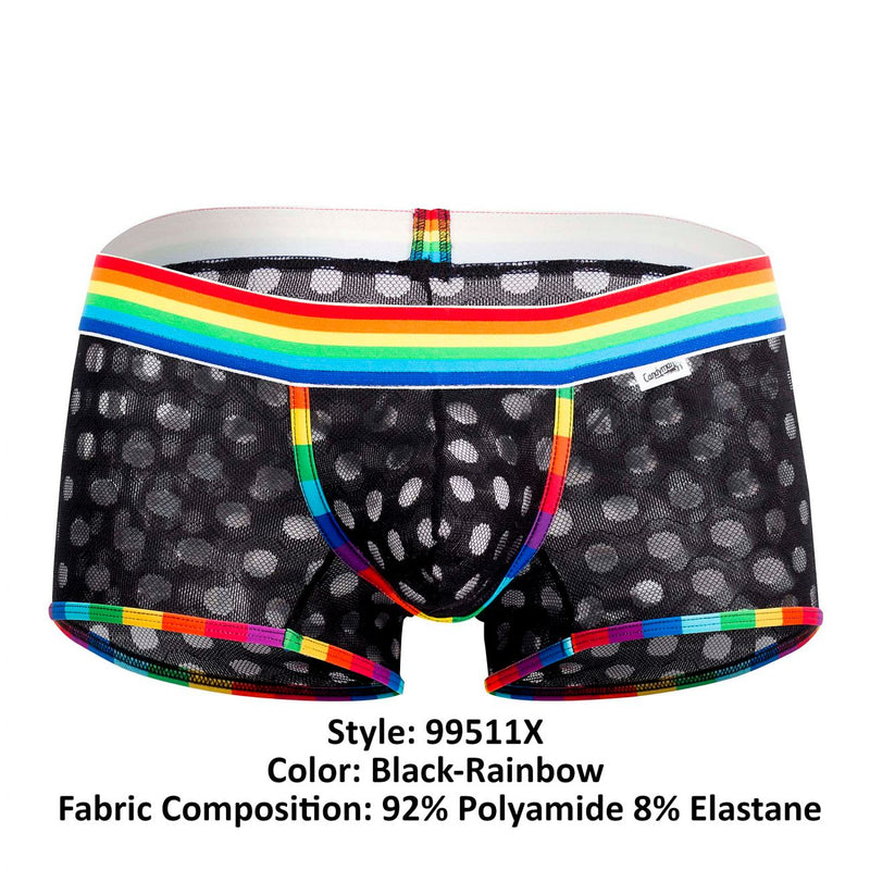 Candyman 99511X Polka Mesh Trunks Color Black-Rainbow