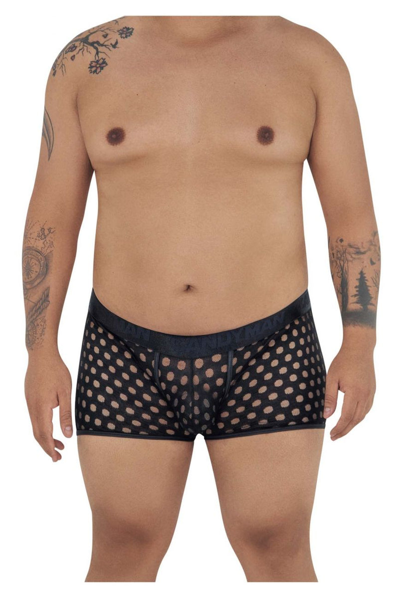 CandyMan 99511X Polka Mesh Trunks Color Black