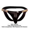 Candyman 99536x Bikini Jockstrap Color Black-Animal Impression