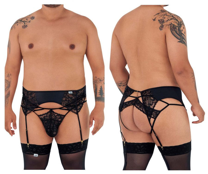 Candyman 99550x en dentelle Garter-Jockstrap tenue couleur noir