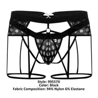 Candyman 99577 Mesh Garter Jockstrap Color noir