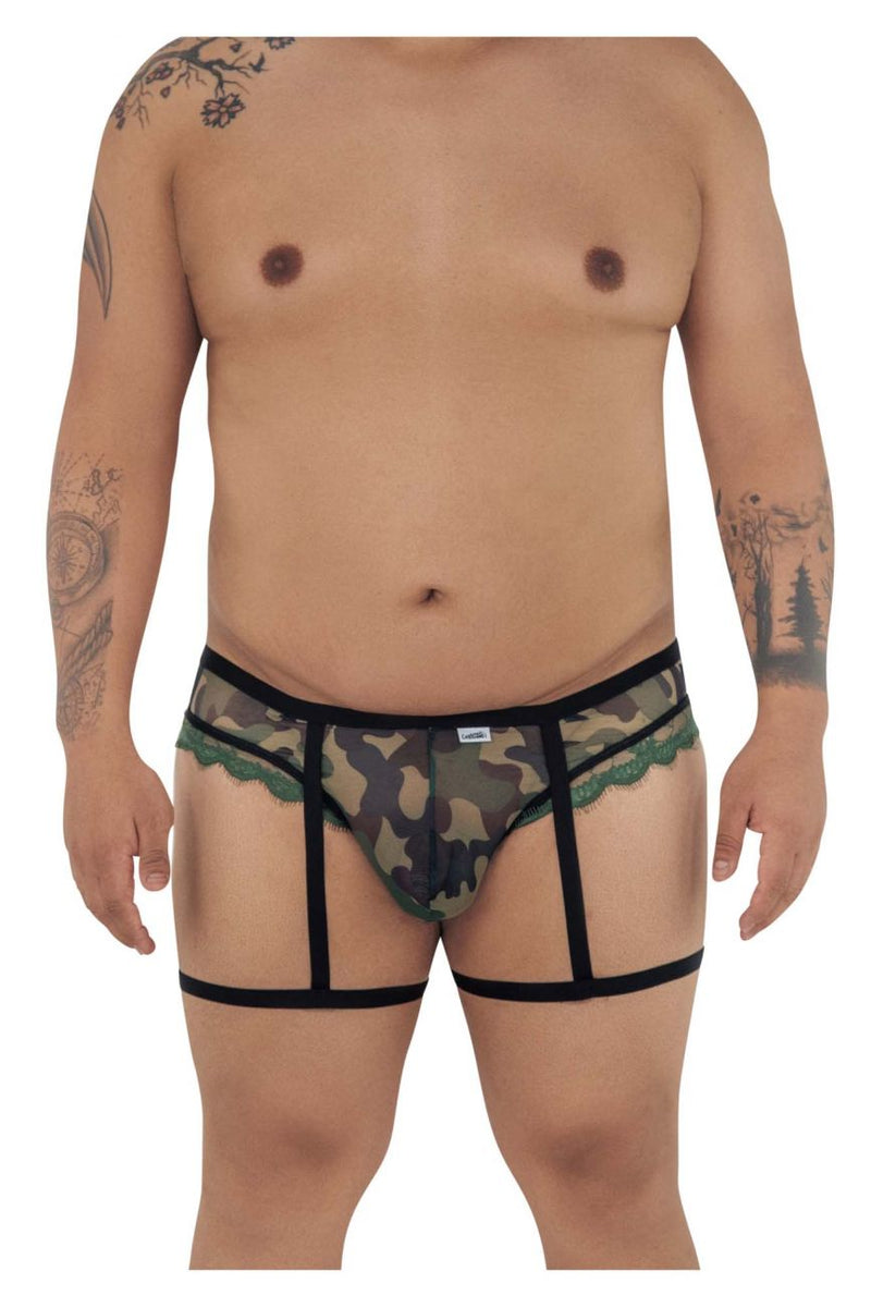 CandyMan 99580X Garter Camo Thongs Color Green