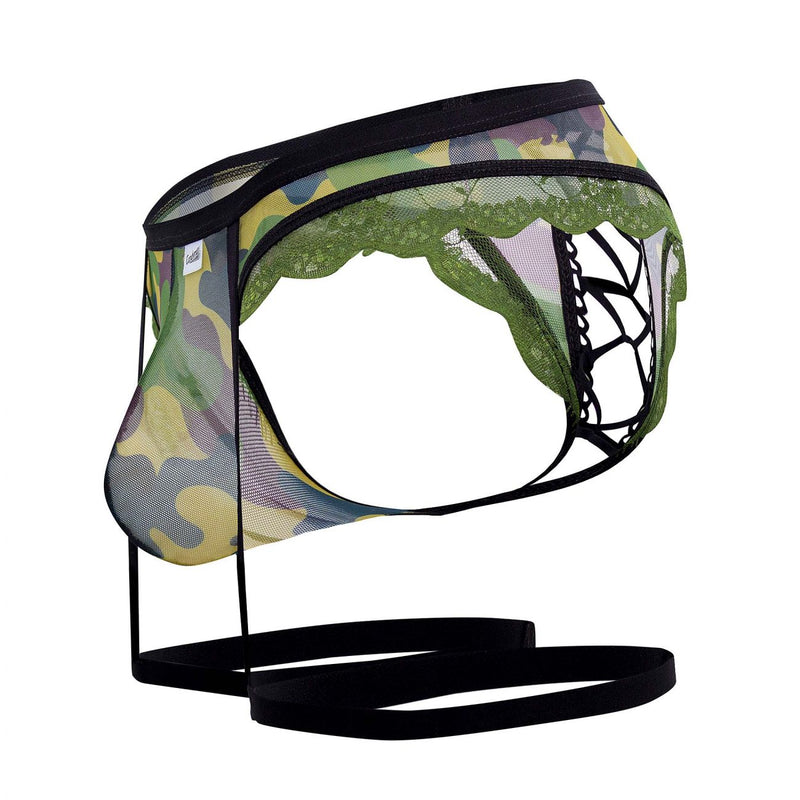 CandyMan 99580X Garter Camo Thongs اللون أخضر