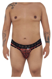 Candyman 99596x Mesh-Lace Thongs Color Leopard Print