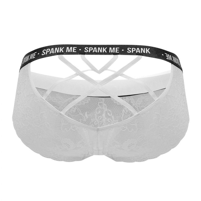 Candyman 99615 Spank Me Lace Briefs Color blanc