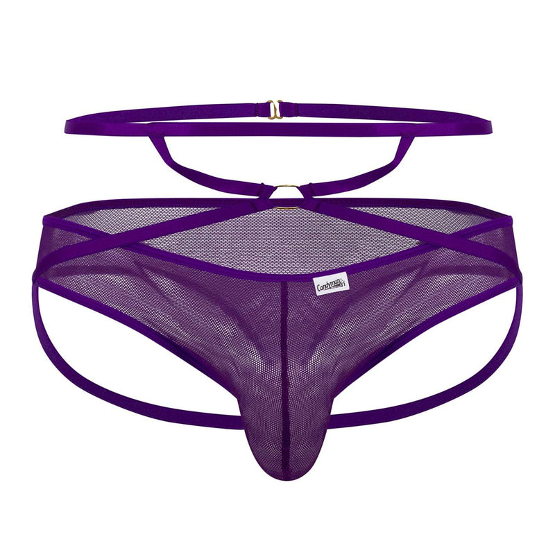 Candyman 99640 Mesh Thongs Color Purple