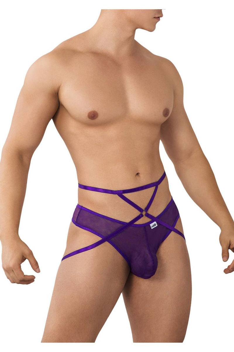 Candyman 99640 Mesh Thongs Color Purple