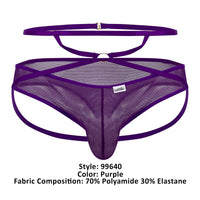 Candyman 99640 Mesh Thongs Color Purple