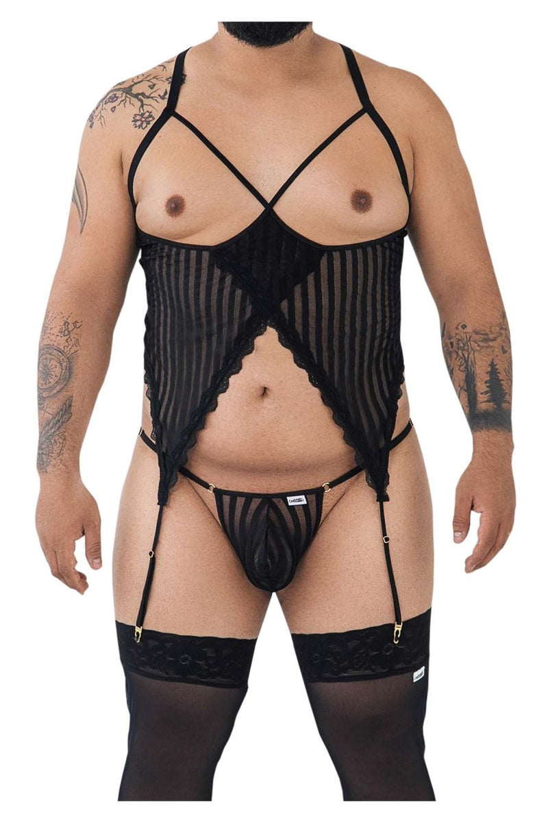 Candyman 99654x Mesh Two Piece Set Color Black