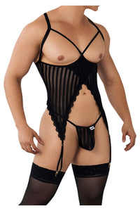 Candyman 99654 Mesh Two Piece Set Color Black