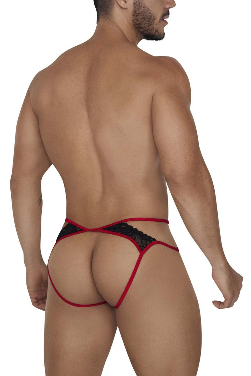 Candyman 99663 en dentelle jockstrap couleur rouge-imprime