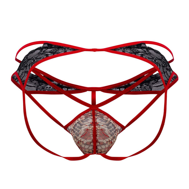 Candyman 99663 en dentelle jockstrap couleur rouge-imprime