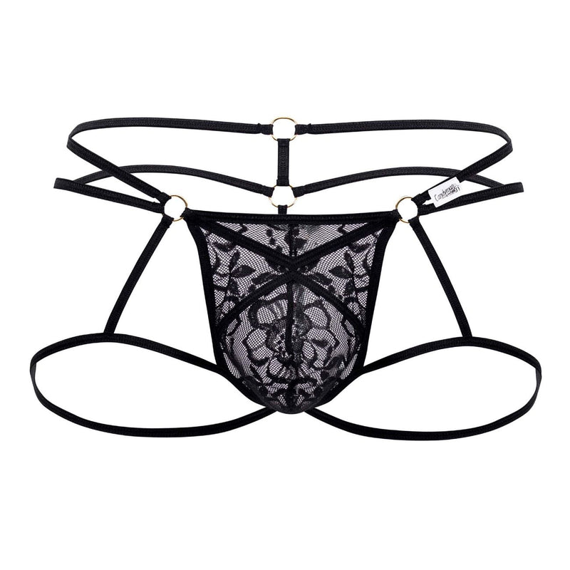 Candyman 99671 Lace Jock Thongs Color Black