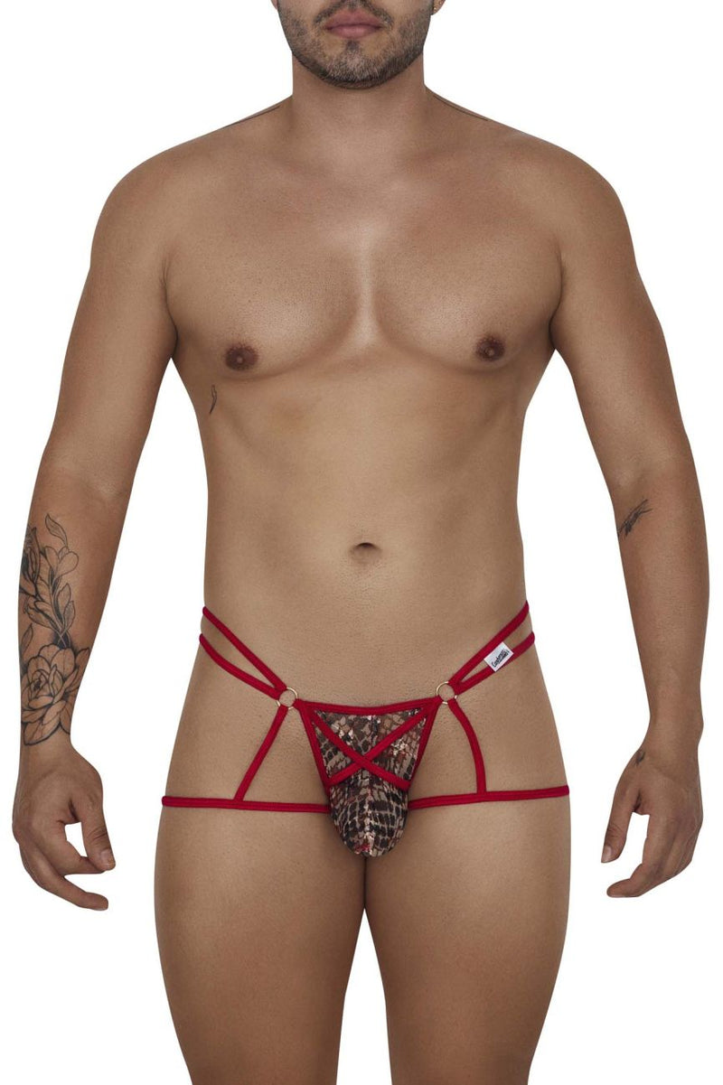 Candyman 99671 Lace Jock Thongs Color Red-Impreinte