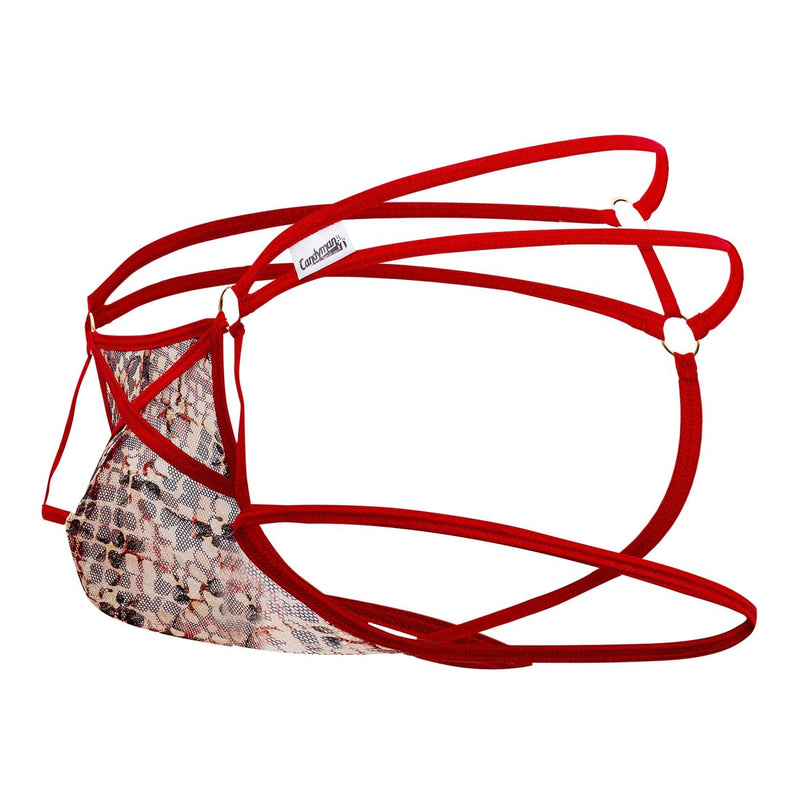 Candyman 99671 Lace Jock Thongs Color Red-Impreinte