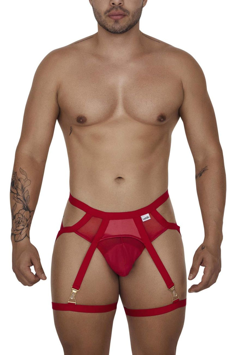 مجموعة CandyMan 99675 Garter Jock مكونة من قطعتين باللون الأحمر