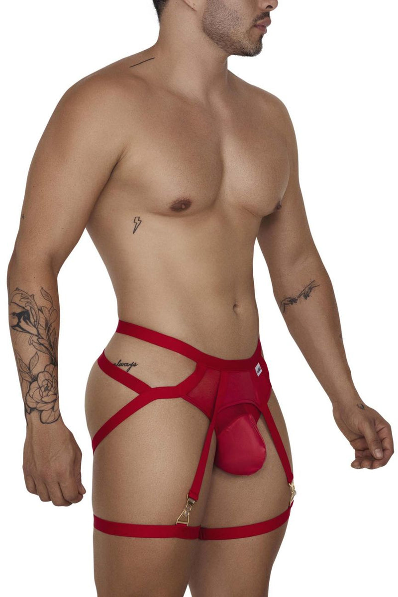 مجموعة CandyMan 99675 Garter Jock مكونة من قطعتين باللون الأحمر