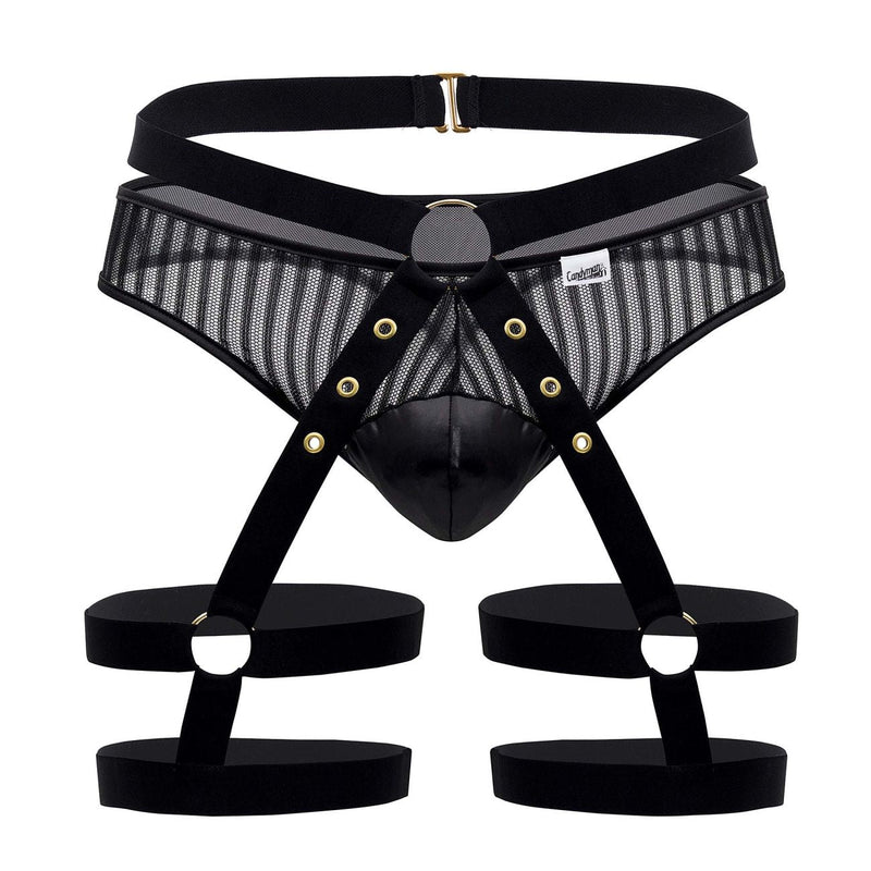 Candyman 99676 Garter Thongs Twong Two Piece Set Color noir