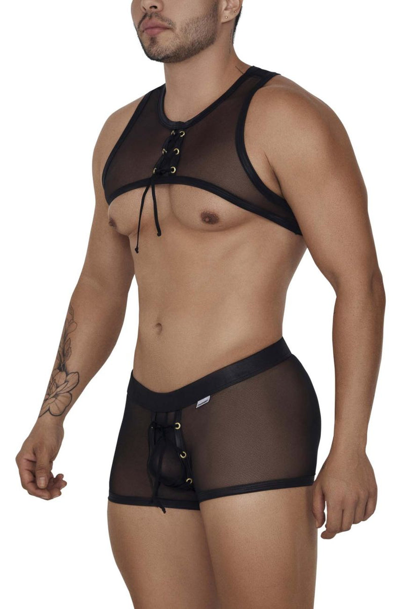 مجموعة CandyMan 99680 Harness Trunks مكونة من قطعتين، اللون أسود