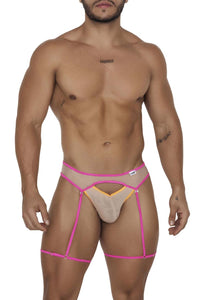 CandyMan 99687 Garter Jock Two Piece Set Color Beige-Neon