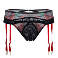 Candyman 99688X Garter tangas de dos piezas Color negro