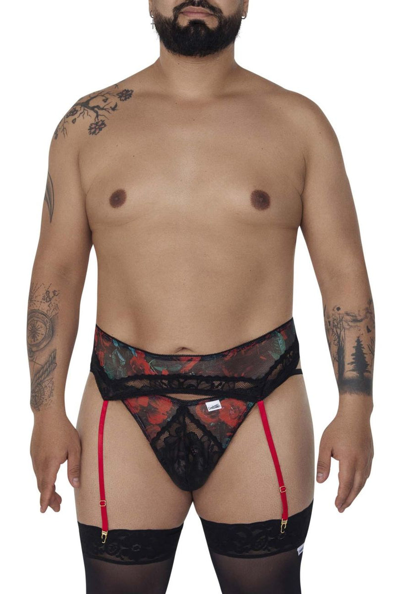 Candyman 99688x Garter Thongs Twong Two Piece Set Color noir