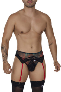 Candyman 99688 Garter Thongs Twong Two Piece Set Color noir