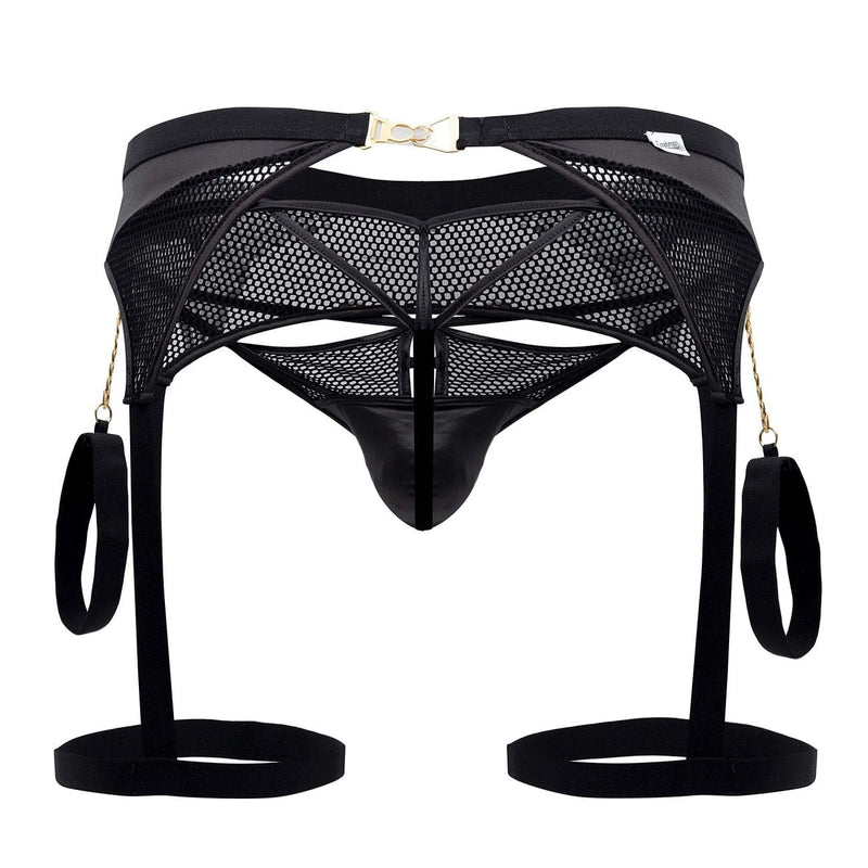 CandyMan 99690 Garter Thongs Two Piece Set Color Black