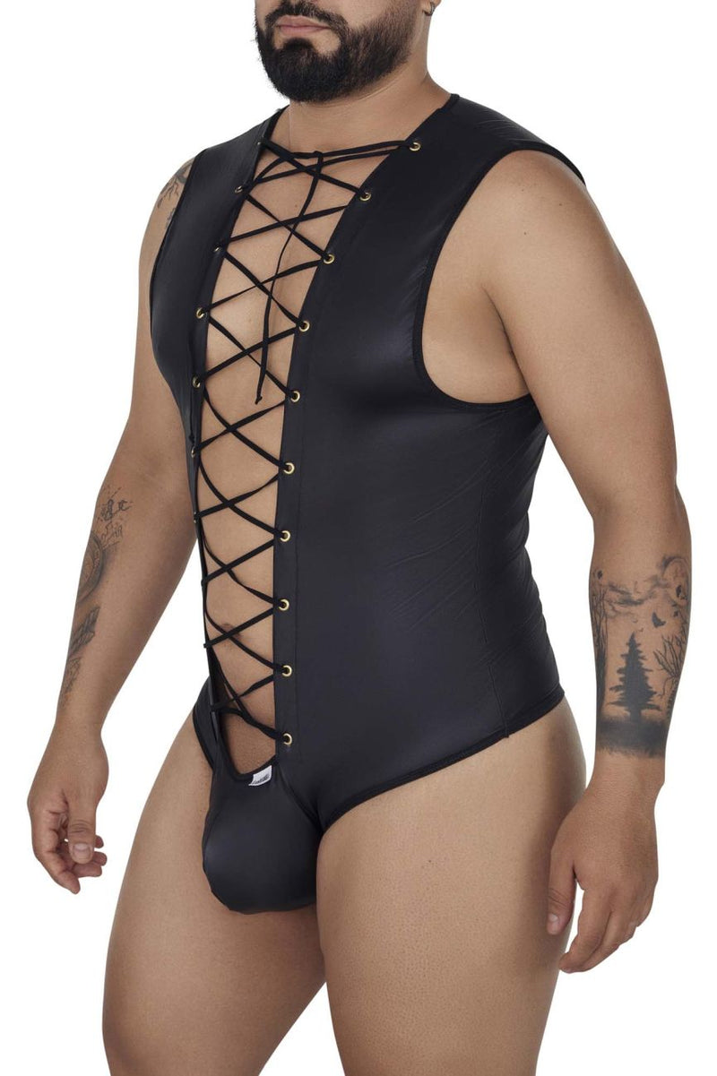 Candyman 99694x Bodysuit de lucha libre color negro