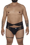 Candyman 99703x Garter Briefs de dos piezas Color negro