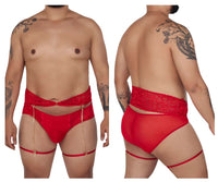 Candyman 99703x Garter Briefs de dos piezas Color Rojo