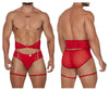 Candyman 99703 Garter Briefs Two Piece Set Color rouge