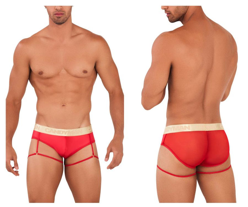 Candyman 99722 Garter Mesh Briefs Color Red