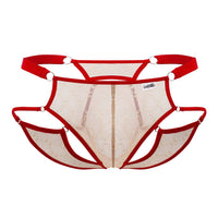 CandyMan 99730 Lace Jockstrap Color Beige-Red