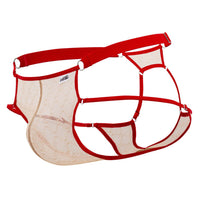 Candyman 99730 encaje color jockstrap beige-rojo