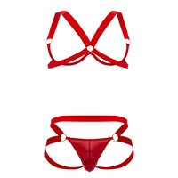 CandyMan 99731 Harness-Bra Two Piece Set Color Red