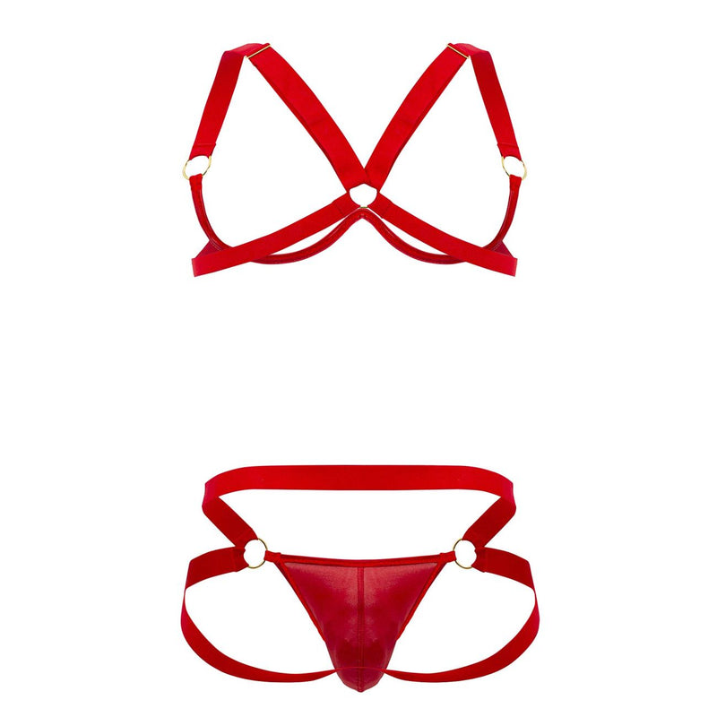 CandyMan 99731 Harness-Bra Two Piece Set Color Red