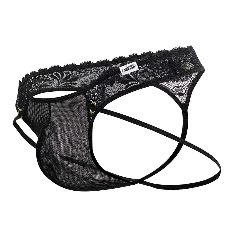 Candyman 99747 Lace Thongs Color Black