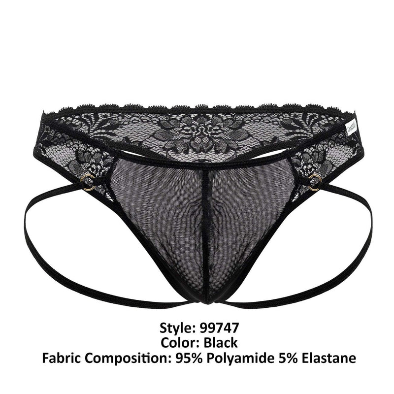 Candyman 99747 Lace Thongs Color Black