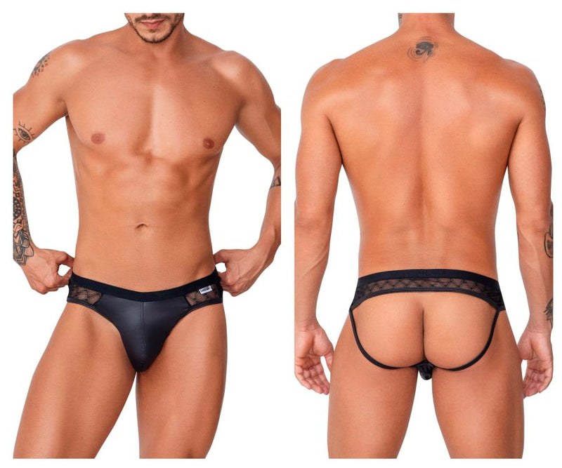 Candyman 99763 Color de jockstrap de encaje negro