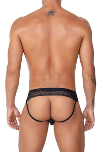 Candyman 99763 Color de jockstrap de encaje negro