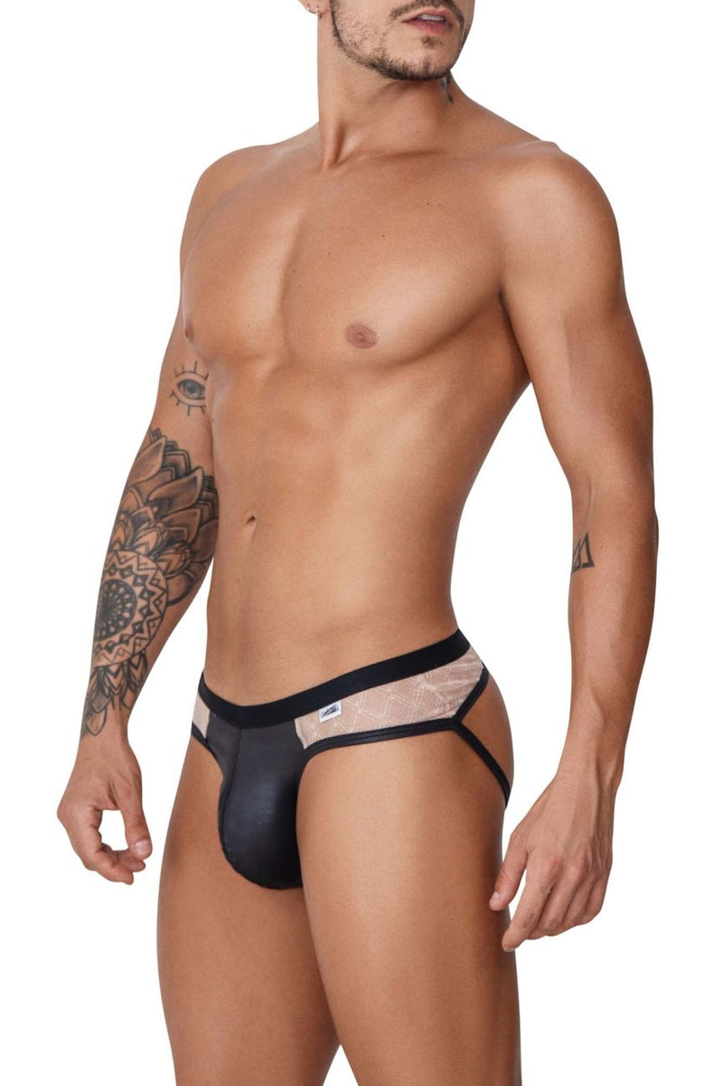 Candyman 99763 Color de Jockstrap Nude-Black