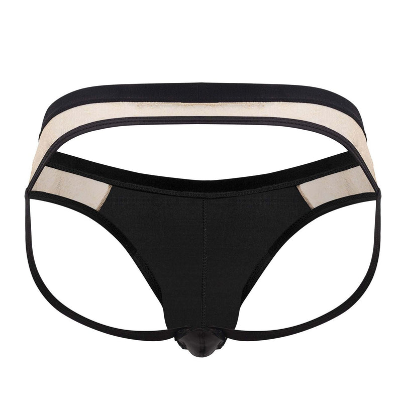 Candyman 99763 Couleur de jockstrap en dentelle nue-noir