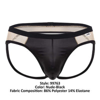 CandyMan 99763 Lace Jockstrap Color Nude-Black