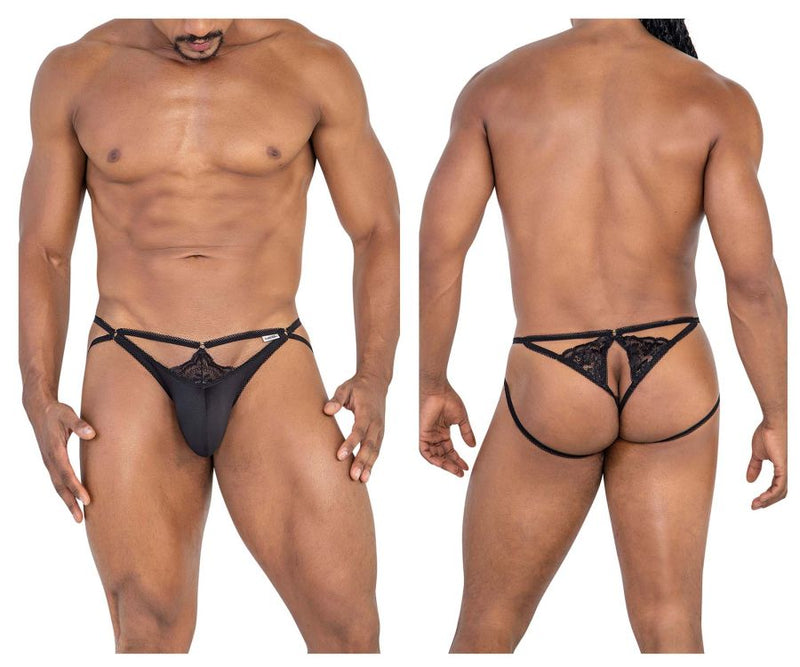 Candyman 99770 Lace Jock Thongs Color Black