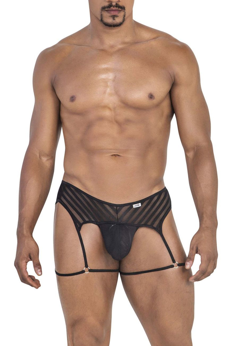 CandyMan 99792 Mesh Garter Thongs Color Black