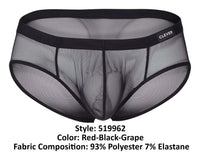 Clever 519962 3PK Australian Latin Briefs Briefs Color Red-Black-Grape