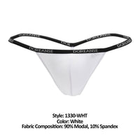 Doreanse 1330-Wht Ribbed Modal T-Thong颜色白色