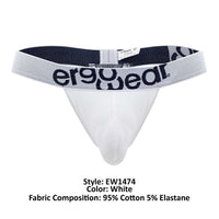 ErgoWear EW1474 MAX قطن ثونج اللون أبيض